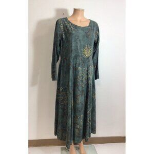 Global Village Maxi Dress Bohemian Witchy Astrological Womens Medium